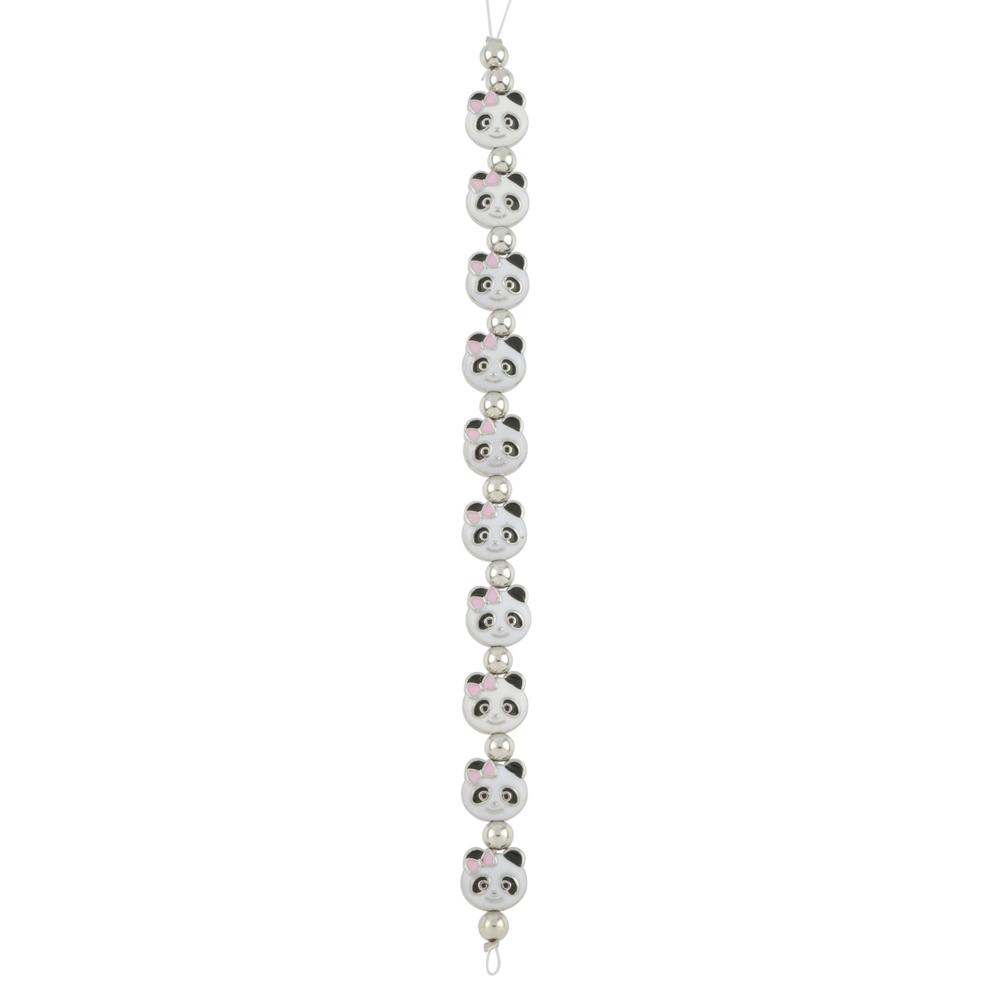 Enamel Metal Panda Beads, 13mm by Bead Landing™